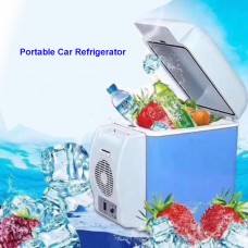 Electric Cooling and Warming Portable 7.5 Liter 12V Car Refrigerator  Single Door - Blue